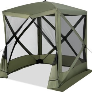 6.7x6.7 Ft Pop Up Gazebo with Netting, Portable Screen Tent with 4 Sided Mesh Walls, 2 Sunshade Cloths, UV 50+ Instant Canopy Shelter with Carry Bag for Camping, Lawn, Backyard
