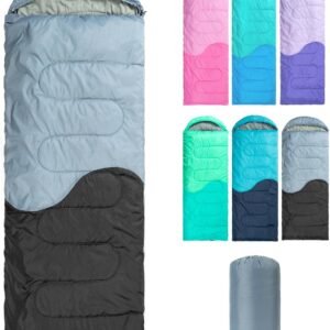 Sleeping Bag - 3 Seasons for Adults Kids Boys Girls Camping Hiking - Warm Cold Weather Lightweight Portable with Compression Bag for Backpacking in Spring, Summer, Fall and Winter