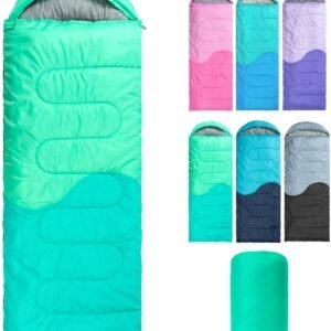 Sleeping Bag - 3 Seasons for Adults Kids Boys Girls Camping Hiking - Warm Cold Weather Lightweight Portable with Compression Bag for Backpacking in Spring, Summer, Fall and Winter