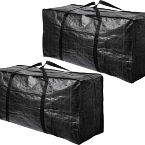 68.5 GAL 2 Pack XXL Jumbo Extra Large Heavy Duty Stronger Handles Storage Bags Moving Totes Zippered Reusable Wrap Around Handle Storage Totes